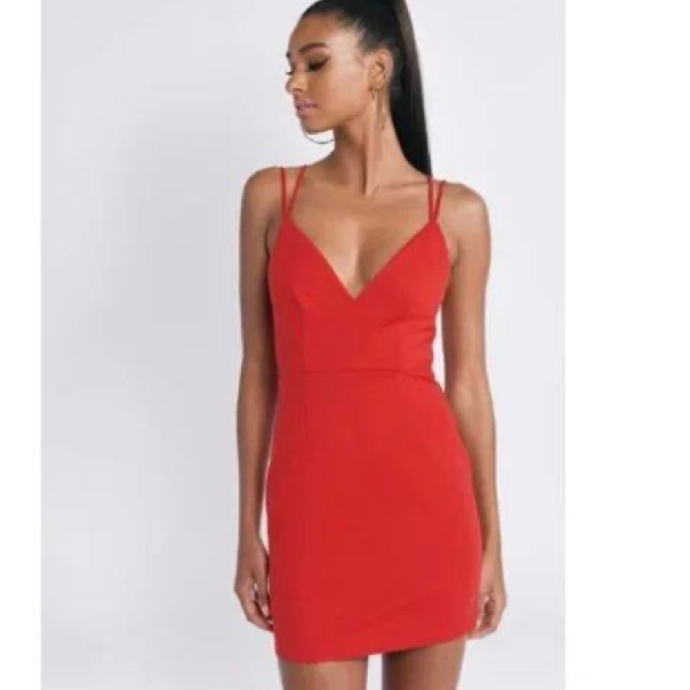 Solemio Mini Dress Strappy Open Back Orange L
